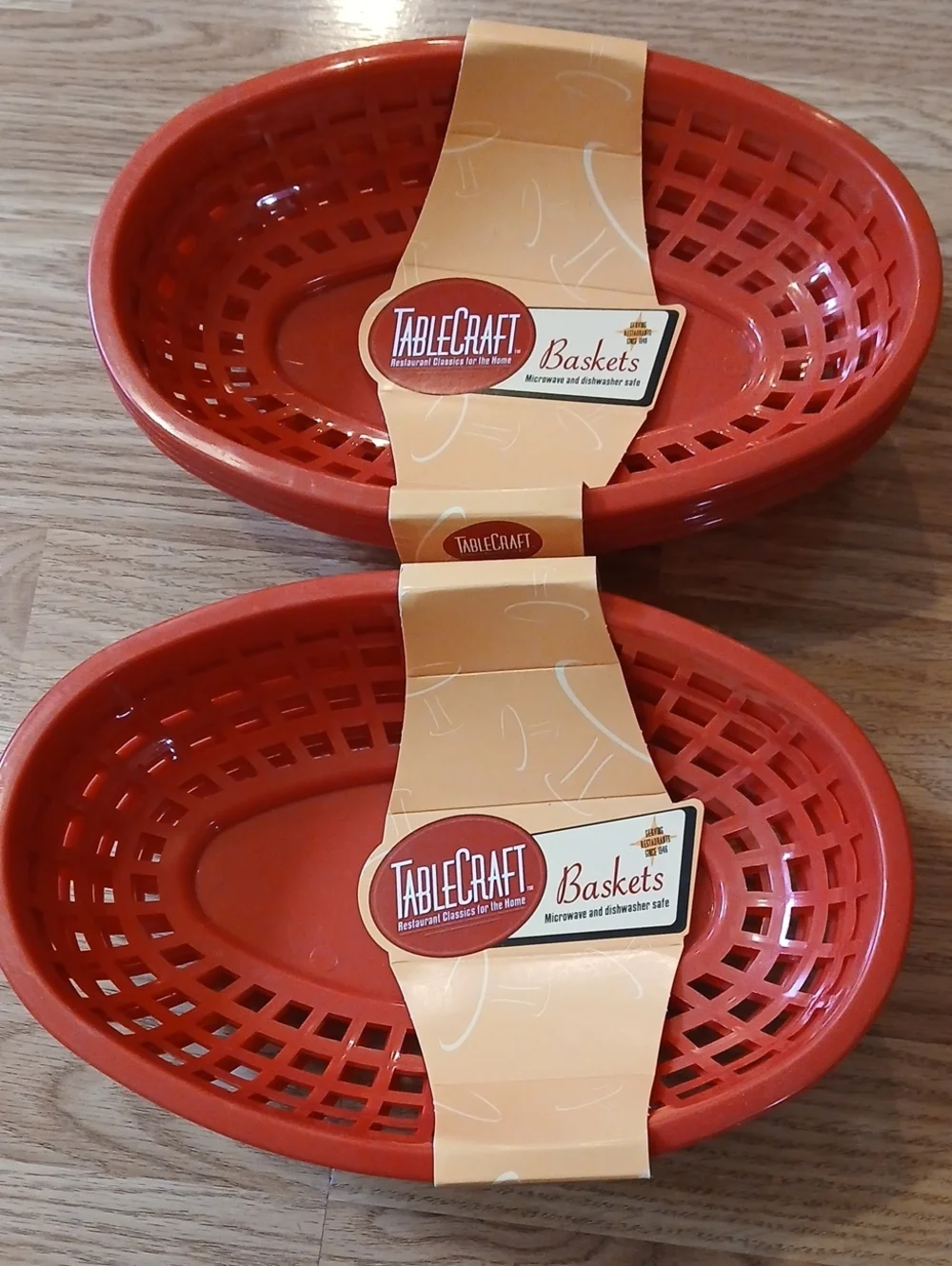 Lot Of 2 4-Pack Diner Style Serving Baskets Tablecraft